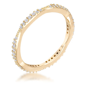 .42Ct Dainty 18k Gold Plated Micro Pave CZ Stackable Eternity Ring - Jewelry Xoxo