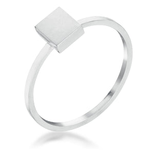 Stainless Steel Square Stackable Ring - Jewelry Xoxo