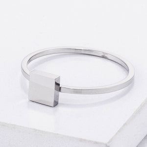 Stainless Steel Square Stackable Ring - Jewelry Xoxo