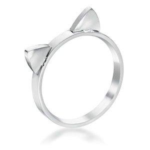 Stainless Steel Cat Ear Ring - Jewelry Xoxo