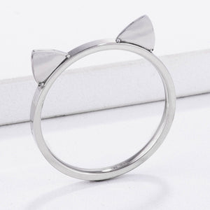 Stainless Steel Cat Ear Ring - Jewelry Xoxo