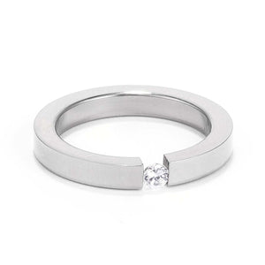 3MM Stainless Steel Floating Solitaire Ring - Jewelry Xoxo