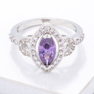 Vintage Purple CZ Halo Ring - Jewelry Xoxo