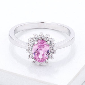 Pink Ice CZ Petite Oval Ring - Jewelry Xoxo