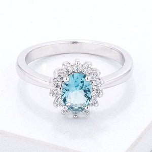 Ice Blue CZ Petite Oval Ring - Jewelry Xoxo