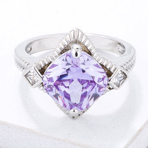 Modern Edgy Lavender CZ Cocktail Ring - Jewelry Xoxo