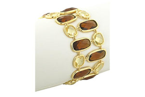 Brown Topaz and Yellow Cubic Zirconia Fashionista Bracelet - Jewelry Xoxo