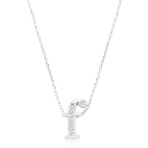 Pave Initial F Pendant - Jewelry Xoxo