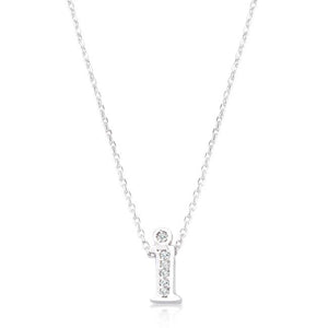 Pave Initial I Pendant - Jewelry Xoxo