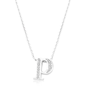 Pave Initial P Pendant - Jewelry Xoxo