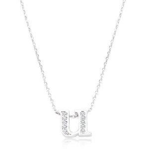 Pave Initial U Pendant - Jewelry Xoxo