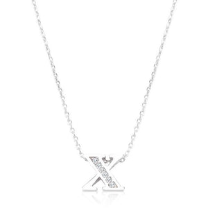 Pave Initial X Pendant - Jewelry Xoxo