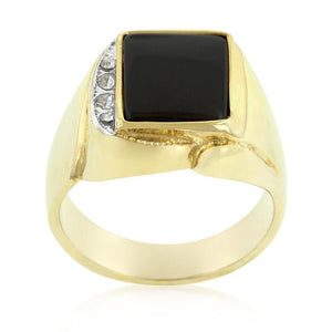 Onyx and Crystal Statement Ring - Jewelry Xoxo