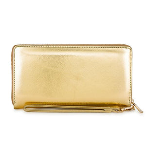 Martha Gold Faux Leather Clutch - Jewelry Xoxo
