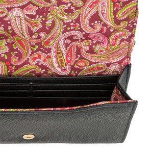 Laney Black Pebbled Faux Leather Clutch With Gold Chain Strap - Jewelry Xoxo