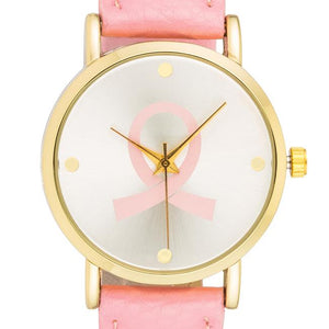 Breast Cancer Awareness Watch with Pink Band - Jewelry Xoxo