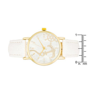 Nautical White Leather Watch - Jewelry Xoxo