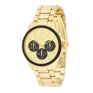 Chrono Gold Metal Watch - Jewelry Xoxo