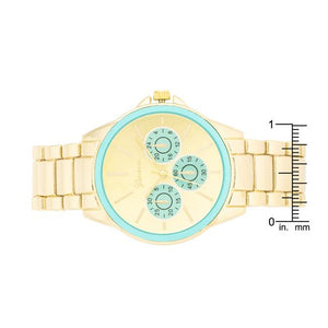 Chrono Gold Metal Watch - Jewelry Xoxo