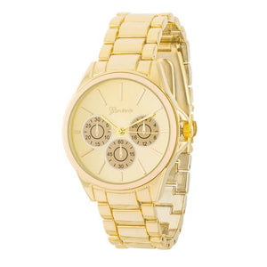 Chrono Gold Metal Watch - Jewelry Xoxo