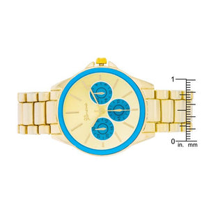 Chrono Gold Metal Watch - Jewelry Xoxo