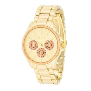 Chrono Gold Metal Watch - Jewelry Xoxo