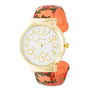 Floral Cuff Watch - Jewelry Xoxo