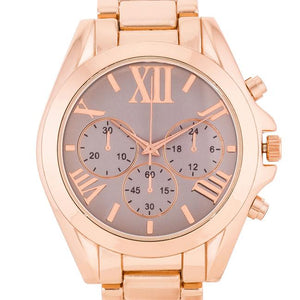 Roman Numeral Rose Gold Watch - Jewelry Xoxo