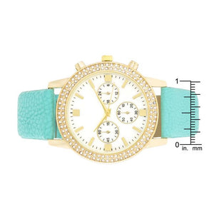 Gold Shell Pearl Watch With Crystals - Jewelry Xoxo