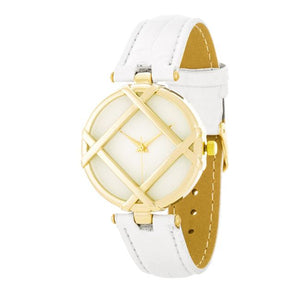 Fashion Watch With Leather Band - Jewelry Xoxo