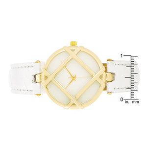 Fashion Watch With Leather Band - Jewelry Xoxo