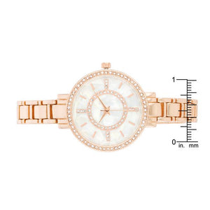 Classic Metal Watch With Crystals - Jewelry Xoxo