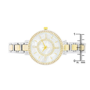 Classic Metal Watch With Crystals - Jewelry Xoxo