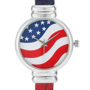 Patriotic Cuff Watch In Red - Jewelry Xoxo