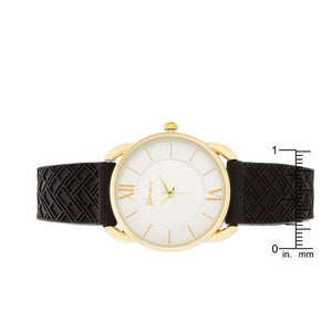 Mina Gold Classic Watch With Black Rubber Strap - Jewelry Xoxo