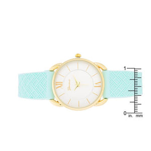 Mina Gold Classic Watch With Mint Rubber Strap - Jewelry Xoxo