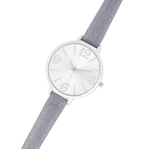 Fashion Watch With Leather Band - Jewelry Xoxo