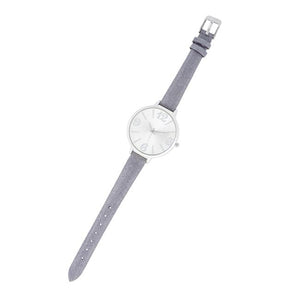 Fashion Watch With Leather Band - Jewelry Xoxo