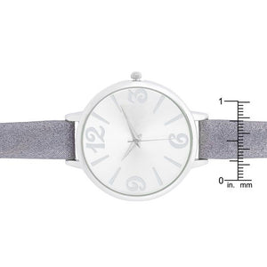 Fashion Watch With Leather Band - Jewelry Xoxo