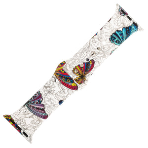 Butterfly Pattern Silicone Sports Watch Band 42mm - Jewelry Xoxo