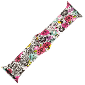 Floral Silicone Sports Watch Band 42mm - Jewelry Xoxo