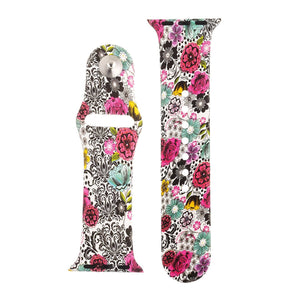 Floral Silicone Sports Watch Band 42mm - Jewelry Xoxo