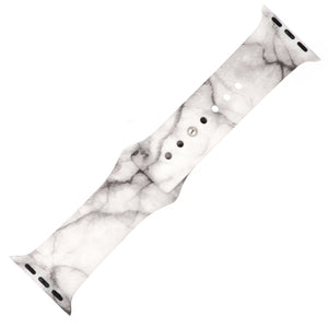 Grey Marble Silicone Sports Watch Band 42mm - Jewelry Xoxo