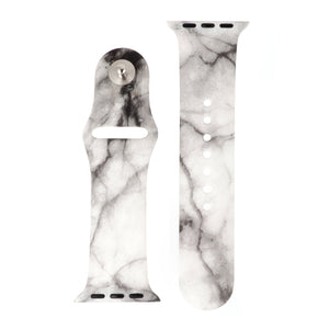 Grey Marble Silicone Sports Watch Band 42mm - Jewelry Xoxo