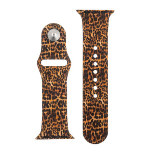 Leopard Print Silicone Sports Watch Band 42mm - Jewelry Xoxo