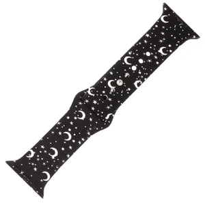 Moon and Stars Silicone Sports Watch Band 42mm - Jewelry Xoxo