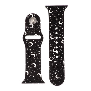 Moon and Stars Silicone Sports Watch Band 38mm - Jewelry Xoxo